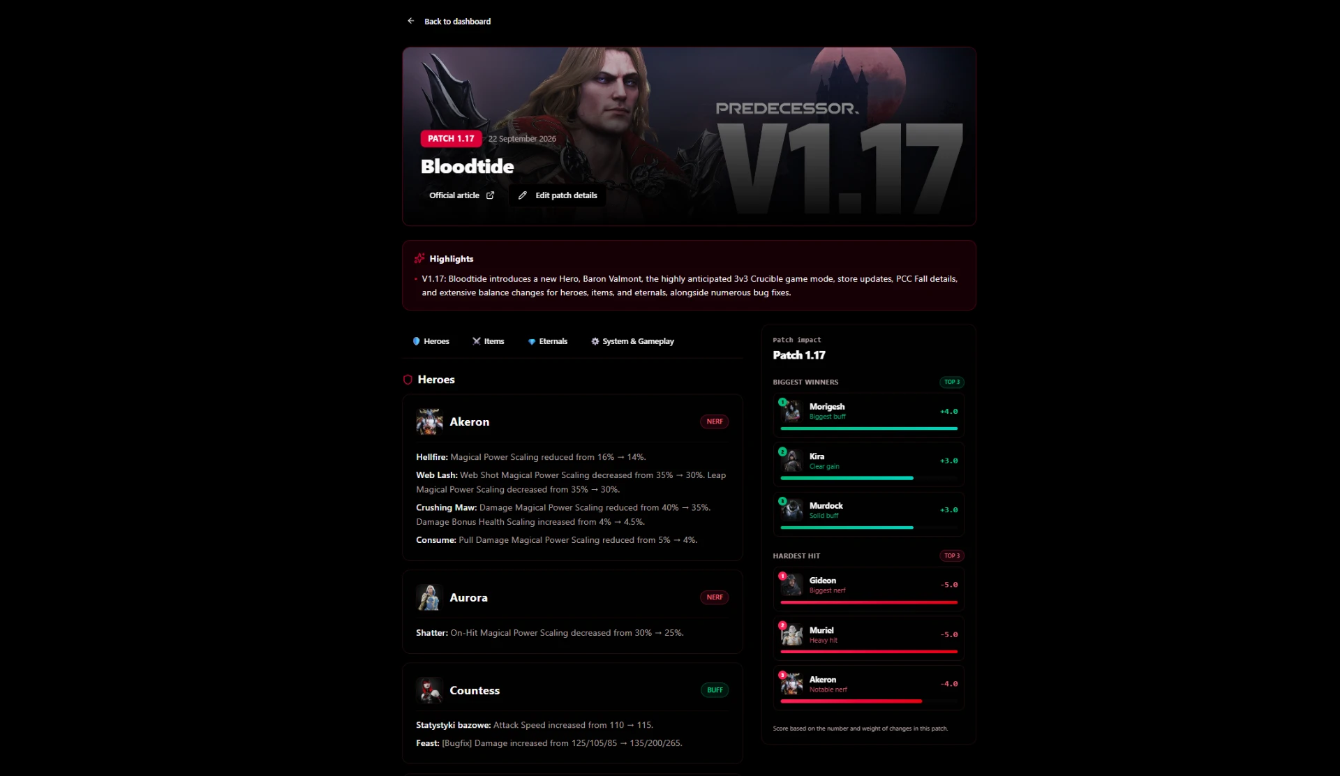Patch Notes 1